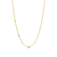 S925 Silver Super Sparkling Tilted Teardrop Moissanite Necklace-18K Gold Three Teardrop Bead Necklace  9 Carat Moissanite