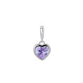 wholesale 925 Sterling Silver Women's Zodiac Birthstone Heart Necklace, Ins Style, Versatile Diy Pendant, Ready Stock Wholesale-0-6