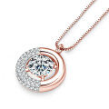 S925 Sterling Silver D-Color Moissanite Rotating Pendant Necklace-0-3