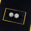 wholesale Metal material first: ZHUO ZHI FAN Jewelry 60 Round Full Diamond Classic Stud Earrings Inlaid with Ultra-Sparkling Zircon, Elegant and Noble Temperament-0-3
