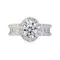 S925 Silver Oval Moissanite Solitaire Ring for Women-0-3