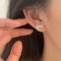 wholesale S925 Sterling Silver Bow Ear Studs Women New Korean Version Luxury Fashion Minimalist Ins Earrings-0-3