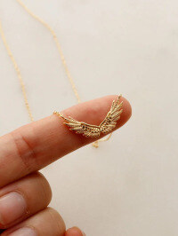 wholesale S925 Sterling Silver Whole Body Red Elk Retro Wing Pendant Necklace for Women Hip-hop Punk Style Trendy Collarbone Chain-BX0486-Gold 925 Silver