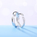 wholesale S925 silver Korean minimalist creative open-ring couple rings, fashionable unisex silver jewelry wholesale-0-3