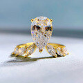 wholesale 925 Silver New Jewelry Imported High Carbon Diamond Pear-Shaped 7*11 Ring for Women, Elegant and Stylish-0-1