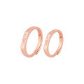 wholesale S925 sterling silver with rose gold electroplating Japanese-style luxury interlocking heart couple rings for men and women-0-4
