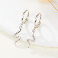 wholesale S925 Sterling Silver Small Animal Snake Hoop Earrings, Unique and Minimalist Style with Small Diamond Accents, Snake Ear Studs-0-2