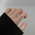wholesale S925 silver open-ended snake ring with green diamond, Korean retro style, J9923-0-1