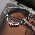 wholesale 925 Sterling Silver Kissing Fish Three-ring Snake Chain Bracelet for Women, Korean Style Fresh and Sweet Simple Literary Student Gift-0-1