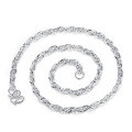 wholesale 999 Sterling Silver Maker's Square Ripple Chain Necklace for Women, Collarbone Chain, Thin Chain, Braided Plain Chain Necklace, Live Streaming Hit-0-4