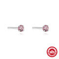 wholesale S925 Sterling Silver small elegant colorful diamond stud earrings for daily wear and ear care-0-7