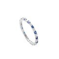 wholesale S925 Silver minimalist and fashionable blue eternity ring with full pave diamonds and colorful zirconia, lightweight luxury and unique design-0-4