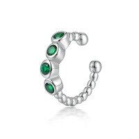 wholesale Metal S925 Sterling Silver Micro-Inlaid Zirconia U-Shaped Ear Clip, Fashionable Minimalist Geometric Metal Style Ear Cuff for Ear Cartilage Without Piercing-Platinum 925 silver