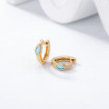 wholesale S925 Sterling Silver Fashionable Turquoise Hoop Ear Clasps, Versatile and Stylish, Ins Wind Light Luxury Niche Earrings-0-6