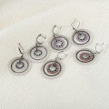 wholesale Designer-style natural garnet enamel earrings with a unique hoop design, 925 silver and colored gemstone earrings-0-3