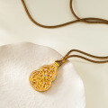 wholesale S925 Silver Nalan Literary Retro Chinese Style Niche Exquisitely Inlaid Diamond Gourd God of Wealth Necklace Y02088-0-2
