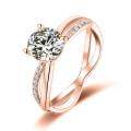 wholesale 9/10/14/18k Gold Rose Gold Yellow Gold Double Arm Unique Design 1ct Moissanite Ring Unisex-0-1
