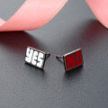 wholesale S925 silver trendy nightclub-style Y E S N O letter sexy creative design earrings-0-2