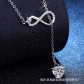 S925 Silver Moissanite 1ct Infinity Flow Pendant Necklace Wholesale-0-0