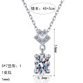 S925 Sterling Silver Moissanite Pendant with Dan-Shaped Design-0-3
