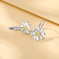 wholesale S925 sterling silver cross-border new small daisy sunflower earrings and ear cuffs for women, niche and high-end sunflower ear accessories-0-2