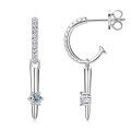 S925 Sterling Silver D-color Moissanite Bow Earrings-0-22