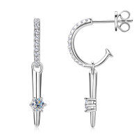 S925 Sterling Silver D-color Moissanite Bow Earrings-Style L [Clearance Sale - Free Shipping] K Silver  925 Silver