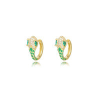 wholesale S925 Sterling Silver-E3697-Green Zirconium 925 Silver