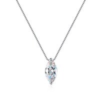 wholesale S925 Sterling Silver Women's Teardrop Simple and Elegant Cross Pendant Necklace Versatile Style with Marquise Moissanite for Cross-Border Wholesale-1 carat moissanite necklace with box chain