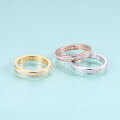 wholesale 925 Sterling Silver Plated 18k Gold Ring with 2mm Zircon, Available in Rose Gold, Yellow Gold, and White Gold, Stackable Couple Rings-0-4
