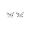 wholesale S925 silver small and simple butterfly earrings, cute, sweet, fresh, and suitable for daily wear, women's M01288-0-4