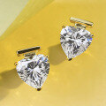 wholesale S925 Silver Europe and America New 8*8 Heart Shape High Carbon Diamond Stud Earrings for Women, Cross-Border Style-0-2