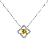 wholesale S925 Sterling Silver Diamond-Embellished Four-Leaf Clover Fashion Versatile Women's Necklace Ring Earrings Set-White gold DY190570-SW-HB 925 silver