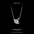 Sterling Silver Balance Beam Pendant Necklace with Pearl and Moissanite-0-4