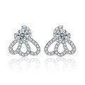 wholesale S925 Sterling Silver Fashion Zircon Ear Studs, Niche High-End European and American Designer Style, Wholesale Pure Silver Earrings-0-0