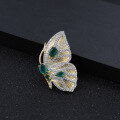 wholesale S925 silver designer topaz brooch pendant convertible butterfly series high-end natural sapphire necklace-0-1