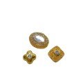 wholesale Gold-plated 925 ancient silver fittings with white rhinestone bow, clover, pumpkin spacer, and meteorite barrel beads for DIY accessories-0-4