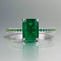 wholesale S925 Sterling Silver 6*8 Green Zircon Ring Women's Ins Style Daily Minimalist Versatile-0-0