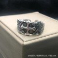 wholesale Metal material, cross-border dark punk cross ring men's hiphop high street vintage distressed premium feel-0-1