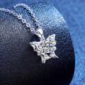S925 Silver Moissanite Necklace Women Butterfly Mini Pearl Design Wholesale-0-0