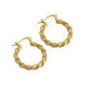 wholesale S925 Sterling Silver Korean-style INS Minimalist Twist Braided Ear Cuff Hoop Earrings for Women, Gold-plated Versatile Silver Earrings-0-4
