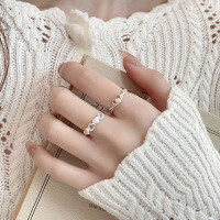 wholesale S925 Sterling Silver Hollow-Out Heart Ring, Niche Luxury Adjustable Index Finger Ring, Xiaohongshu Viral Hit-YQJJ219B: Approximately 1.8g &gt; Opening adjustable