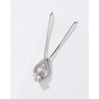 wholesale S925 sterling silver diamond-encrusted necklace for women, minimalist and elegant, featuring a high-end zirconia pendant, versatile and chic collarbone chain-Single pendant - chain sold separately>925 silver