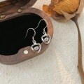 wholesale Metal Material: S999 Sterling Silver Jumping Heart Ear Hook Earrings, Versatile, Fresh and Trendy, Light Luxury, Minimalist Style, Korean Version-0-1