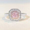 wholesale S925 Sterling Silver Square Baguette Diamond Ring Light Luxury Fashion High-End Pink Diamond Ring for Women Wholesale Minimalist Style Fresh and Popular Design-0-4