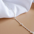 wholesale S925 Sterling Silver Minimalist Barrel Bead Ankle Chain Foot Jewelry for Women Students Korean Version-0-3