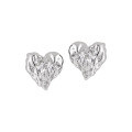 wholesale S925 sterling silver small and unique earrings, ins minimalist style, high-end sweet and edgy heart-shaped diamond-encrusted earrings for women-0-5