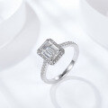 wholesale 18k gold plated S925 silver 6*8mm emerald cut moissanite ring for women-0-3