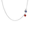 wholesale S925 sterling silver vintage resin blue gourd necklace with southern red accents in ethnic trendy style-0-4