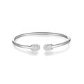 wholesale S925 Silver C-Shaped Open Bracelet with Round Ball and Diamond Inlay, a Trendy Cross-Border Fashion Accessory-0-4